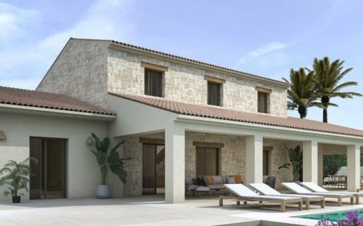 Villa de Obra Nueva en Teulada con Vistas a la Montaña
